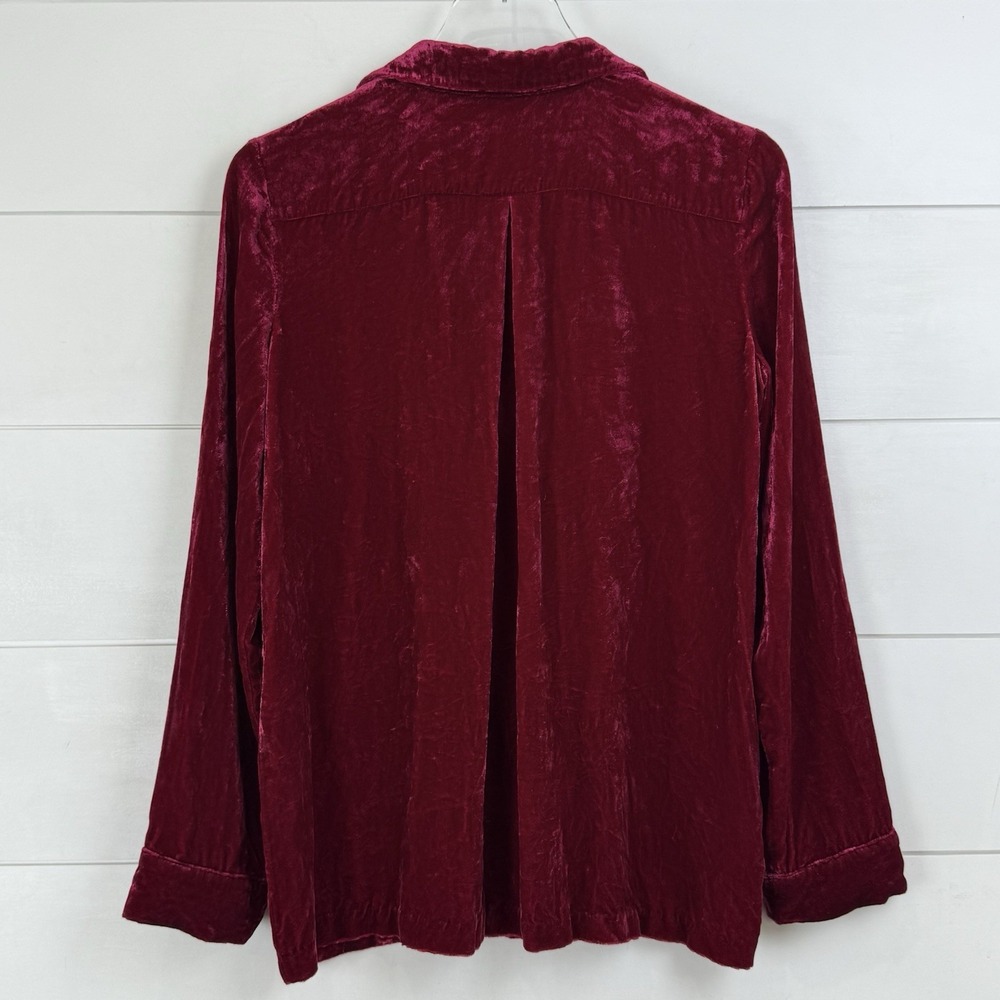 SUNDANCE VELVET NUANCE SILK TOP Women Small Wineberry Holiday Classic Pullover - Picture 8 of 11